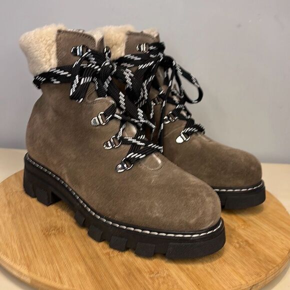 La Canadienne Women's Anni Waterproof Shearling Hiker Boots 38138 Tan Size 6M - Picture 2 of 6